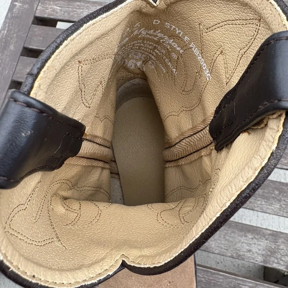 Masterson Kids 2.5 Brown Cowboy Boots Western Rodeo Suede Leather Upper